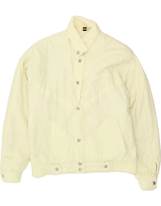 Women's Seasonal Clothing VINTAGE Womens Bomber Jacket UK 18 XL Off White Polyester