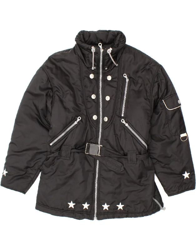 Seasonal Sale VINTAGE Womens Padded Jacket UK 14 Large  Black Polyester
