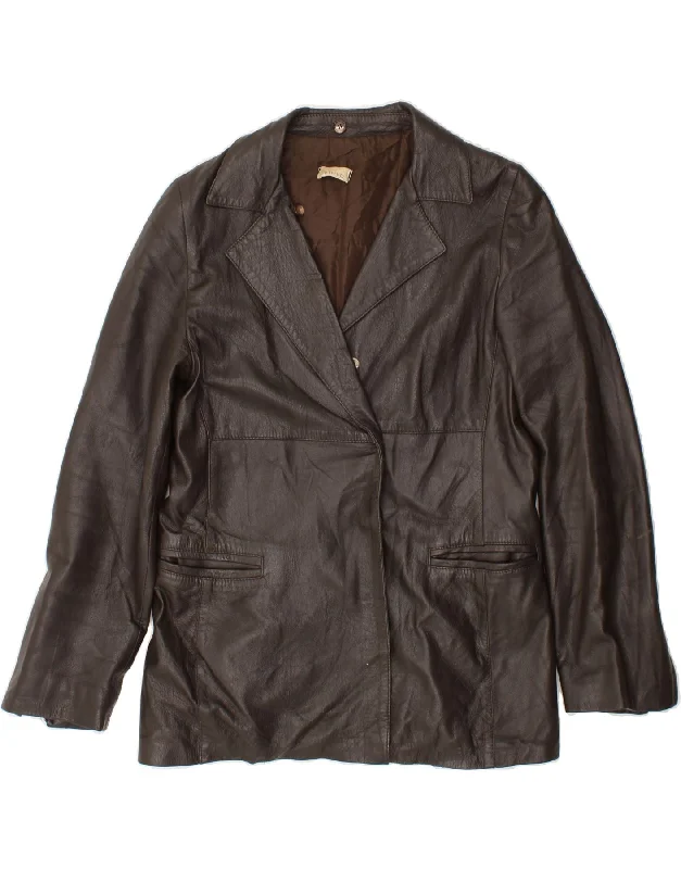 High-Quality Women's Fashion Dresses PINKO Womens Leather Jacket UK 10 Small Brown