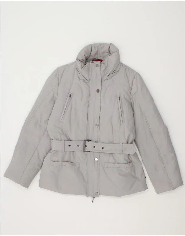 Women's Casual Wear Outfit KAPPA Womens Padded Jacket UK 14 Medium Grey Cotton