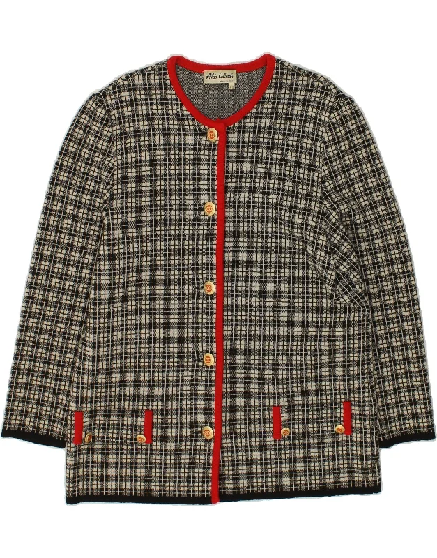 Women's High Street Fashion VINTAGE Womens 5 Button Blazer Jacket IT 48 XL Grey Check