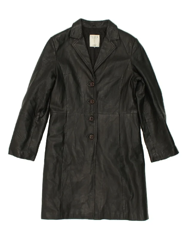 Women's Professional Outfit CONBIPEL Womens Leather Coat IT 44 Medium Black Leather
