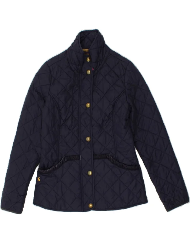 High Street Women's Fashion for Trendy Shoppers JOULES Womens Quilted Jacket UK 12 Medium Navy Blue Polyamide