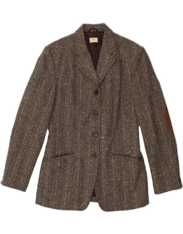 Women's Outerwear Attire SISLEY Womens 4 Button Blazer Jacket UK 12 Medium Grey Striped Virgin Wool Women's Outerwear Attire SISLEY Womens 4 Button Blazer Jacket UK 12 Medium Grey Striped Virgin Wool