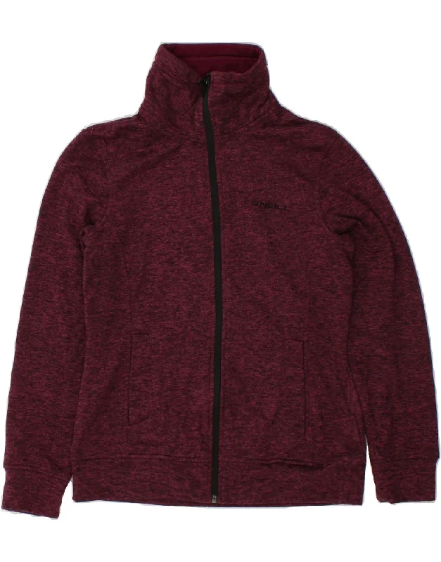 Rocker Chic Fashion O'NEILL Womens Fleece Jacket UK 10 Small Burgundy Flecked Polyester Rocker Chic Fashion O'NEILL Womens Fleece Jacket UK 10 Small Burgundy Flecked Polyester