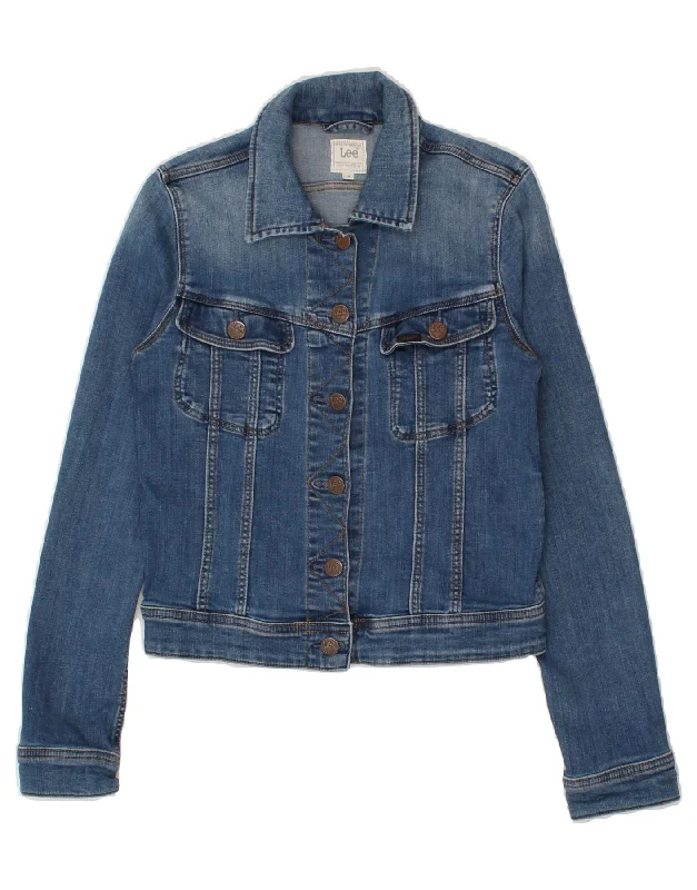 Stylish Outerwear Clothes For Women LEE Womens Denim Jacket UK 12 Medium Black Cotton