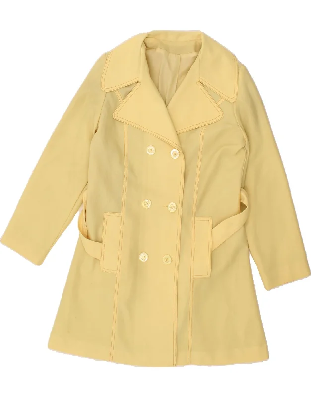 Outfits Ideas VINTAGE Womens Double Breasted Coat UK 12 Medium Beige