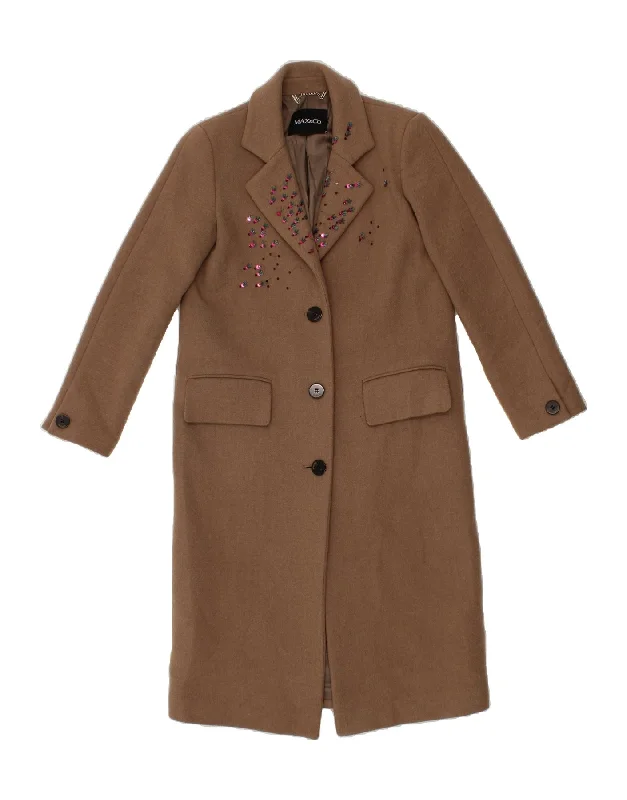 Women Fashion MAX & CO. Womens Overcoat UK 4 XS Brown Wool