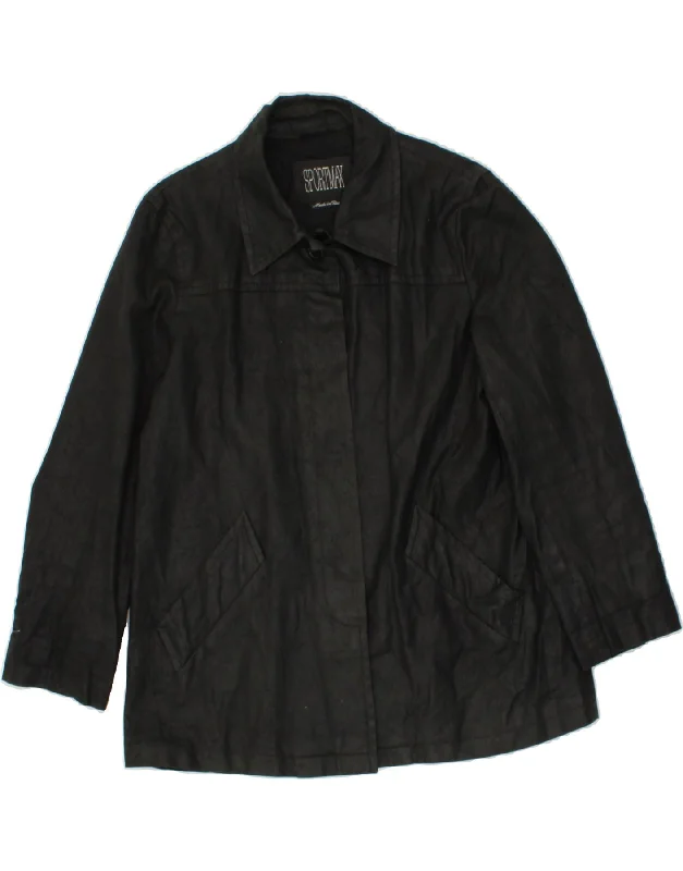 Women's Professional Attire SPORTMAX Womens Bomber Jacket UK 14 Large  Black Cotton
