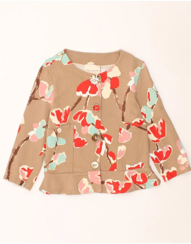 Fashionable Dresses for Women ERIKA CAVALLINI Womens 4 Button Blazer Jacket UK 10 Small Brown Floral