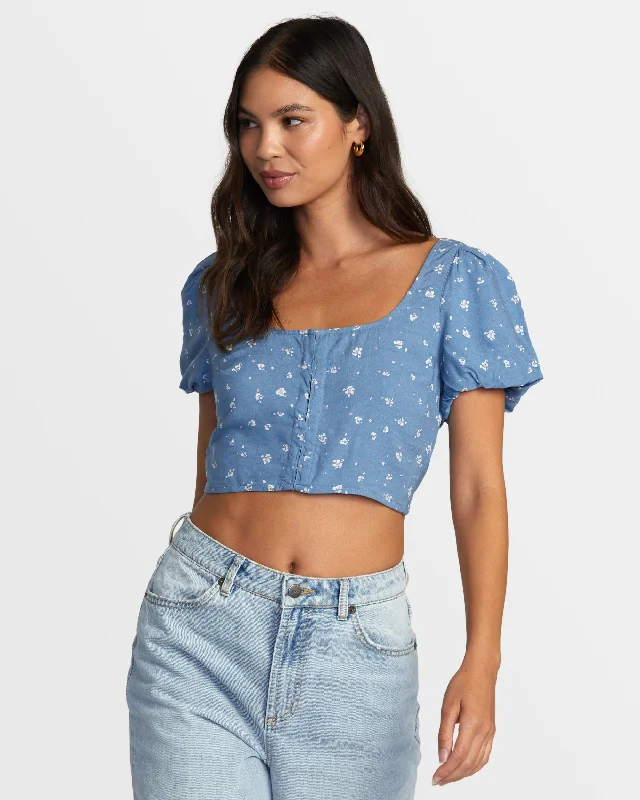 Flash Sale – Shop Before It Ends Nova Crop Top - Coronet Blue