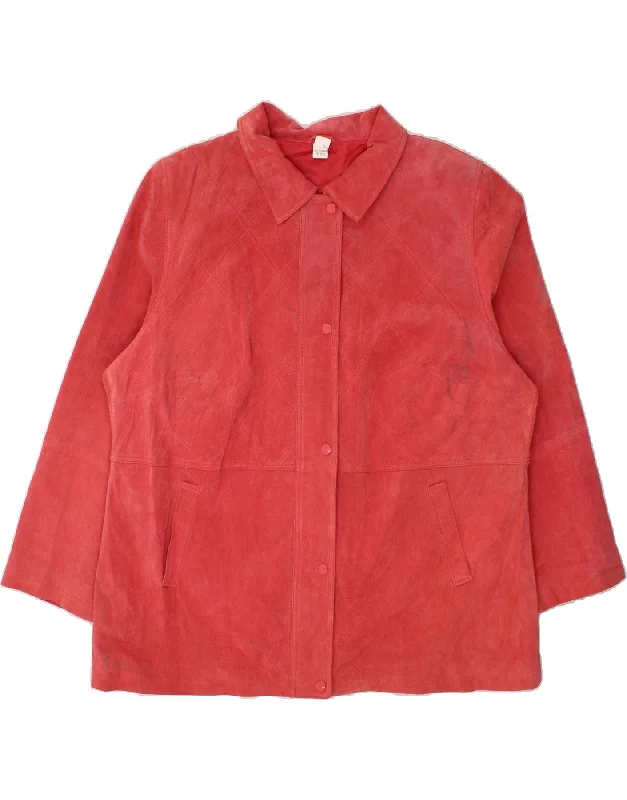 Women's Clothing Sale VINTAGE Womens Suede Overcoat UK 24 4XL Pink Argyle/Diamond Leather Women's Clothing Sale VINTAGE Womens Suede Overcoat UK 24 4XL Pink Argyle/Diamond Leather