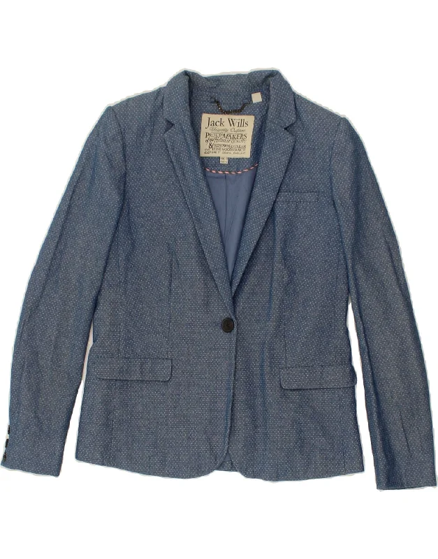 Formal Clothing For Women JACK WILLS Womens 1 Button Blazer Jacket UK 10 Small Navy Blue Spotted Formal Clothing For Women JACK WILLS Womens 1 Button Blazer Jacket UK 10 Small Navy Blue Spotted