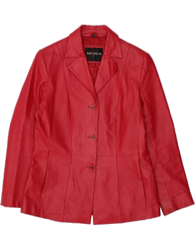 Chic Women's Outfit Ideas VINTAGE Womens Leather Jacket EU 42 Large Red Leather