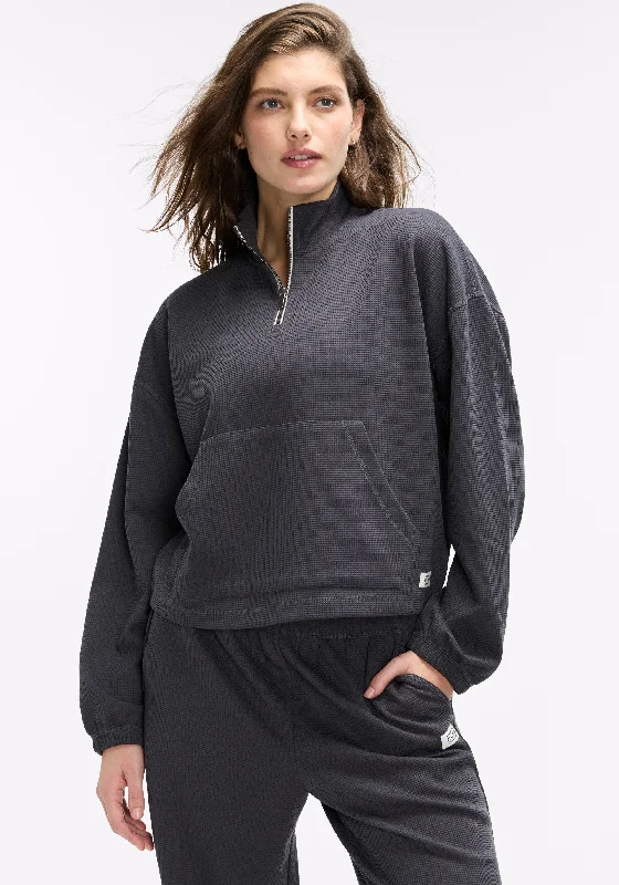 Treat Yourself To Amazing Discounts Waffle Mock Neck ¼ Zip