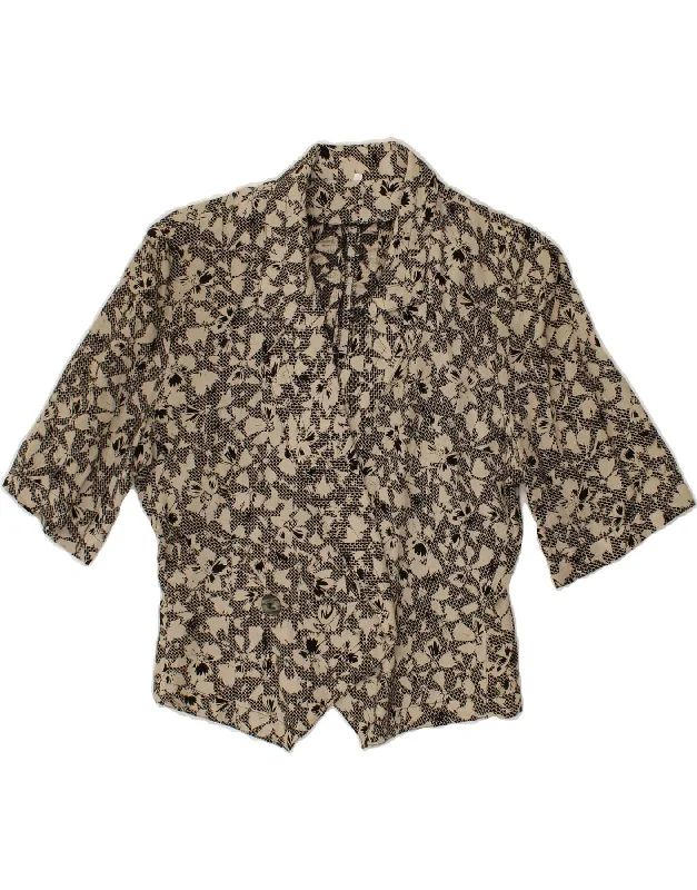 Casual Clothes For Women VINTAGE Womens Short Sleeve Blazer Jacket IT 44 Medium Grey Floral Casual Clothes For Women VINTAGE Womens Short Sleeve Blazer Jacket IT 44 Medium Grey Floral