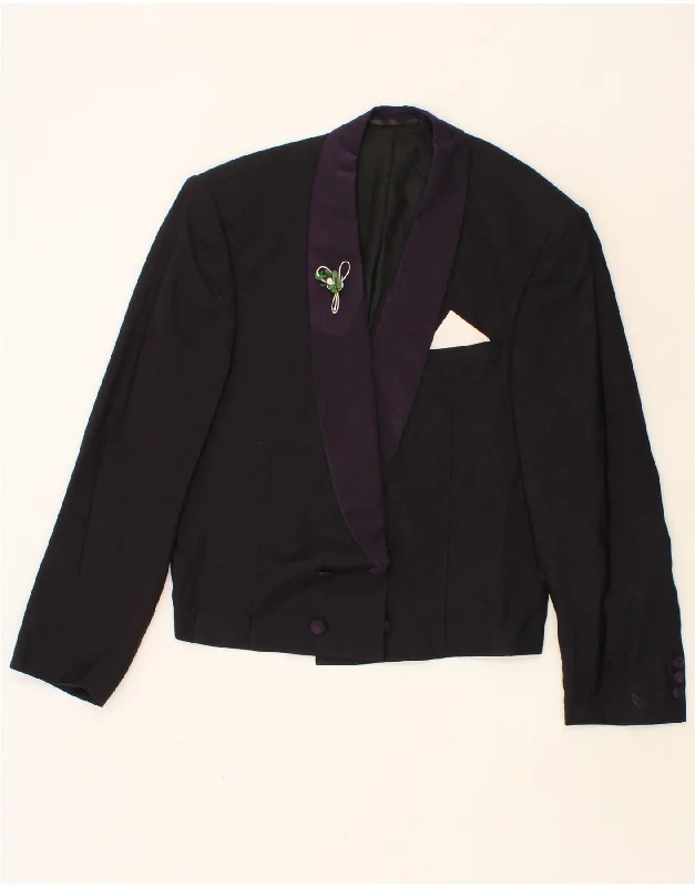 Women's Cozy Clothes EMANI Womens Double Breasted Blazer Jacket UK 16 Large Purple