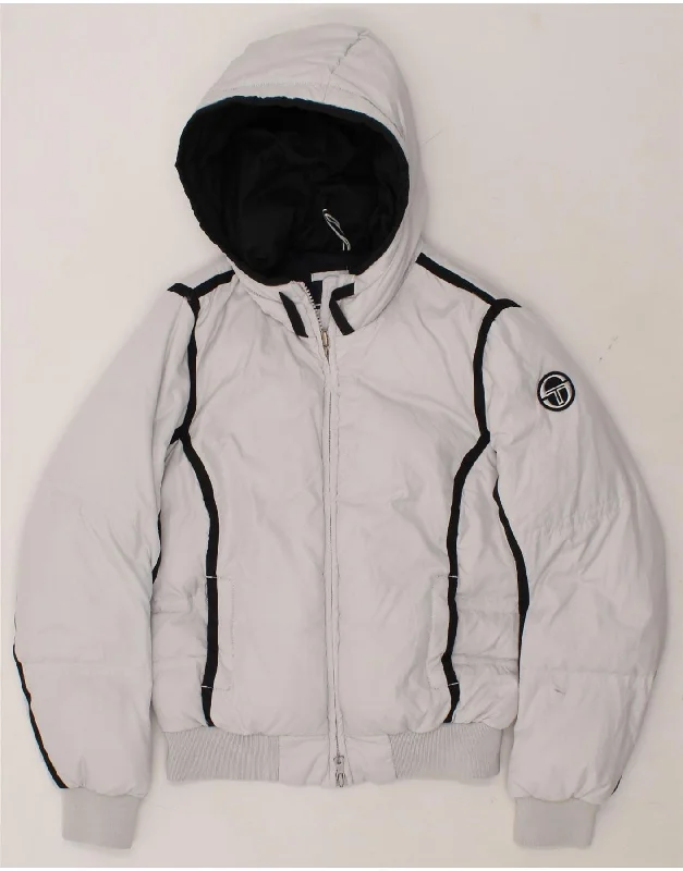 Women's Fashion-Forward Apparel SERGIO TACCHINI Womens Hooded Padded Jacket IT 42 Medium Grey Polyester Women's Fashion-Forward Apparel SERGIO TACCHINI Womens Hooded Padded Jacket IT 42 Medium Grey Polyester