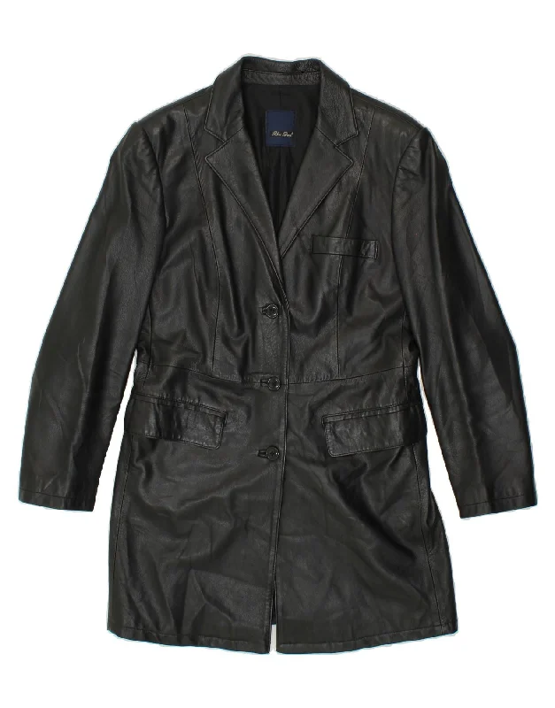 Casual Style for Busy Women VINTAGE Womens Leather Coat IT 44 Medium Black Leather