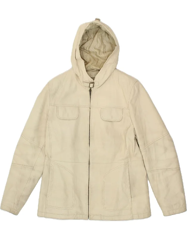 Women's Fashion Clothing CONBIPEL Womens Hooded Leather Jacket IT 46 Large Beige Leather Women's Fashion Clothing CONBIPEL Womens Hooded Leather Jacket IT 46 Large Beige Leather