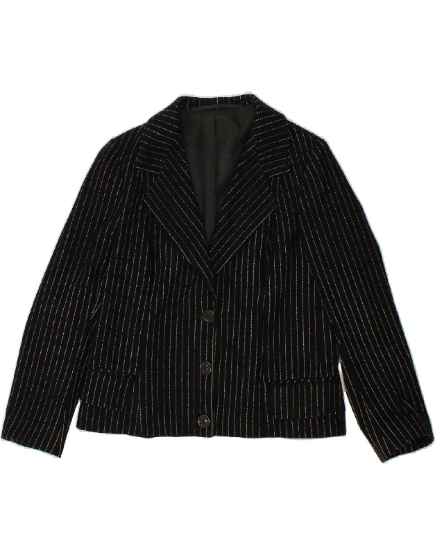 Women's Clothing Outfit Set VINTAGE Womens 3 Button Blazer Jacket UK 14 Medium Black Striped