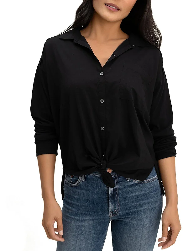 Limited Stock, Grab Yours Today Womens Button-Down Long Sleeve Blouse