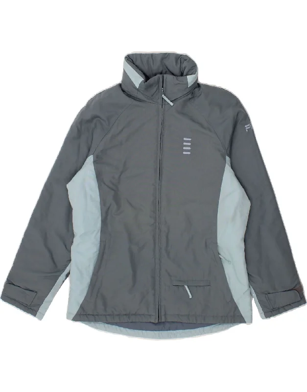 Women's Trendy Activewear Apparel FILA Womens Hooded Windbreaker Jacket IT 44 Medium Grey Colourblock Women's Trendy Activewear Apparel FILA Womens Hooded Windbreaker Jacket IT 44 Medium Grey Colourblock