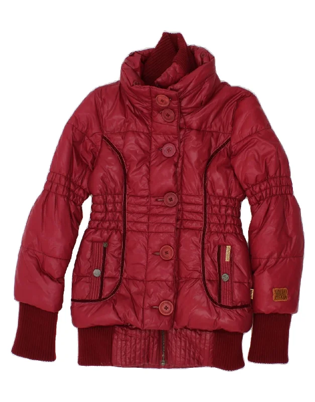 Contemporary Women's Clothing KHUJO Womens Padded Coat UK 10 Small Red Nylon
