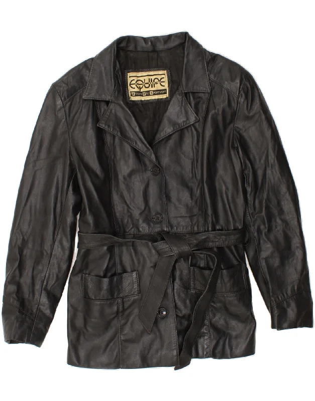 Trendy Outfits For Ladies EQUIPE Womens Leather Jacket UK 12 Medium Black