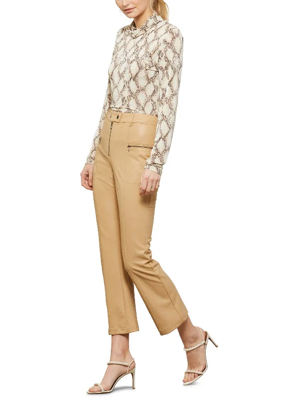 Trend Alert Womens Snake Print Long Sleeve Turtleneck Top