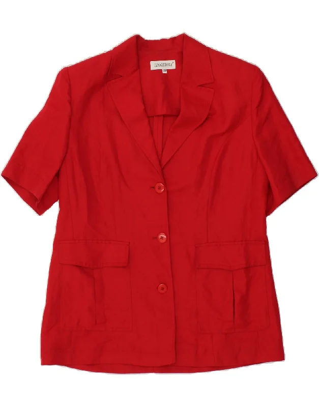 Chic Women's Outfit Ideas GINALEBOLE Womens Short Sleeve 3 Button Blazer Jacket EU 39 Medium Red Chic Women's Outfit Ideas GINALEBOLE Womens Short Sleeve 3 Button Blazer Jacket EU 39 Medium Red