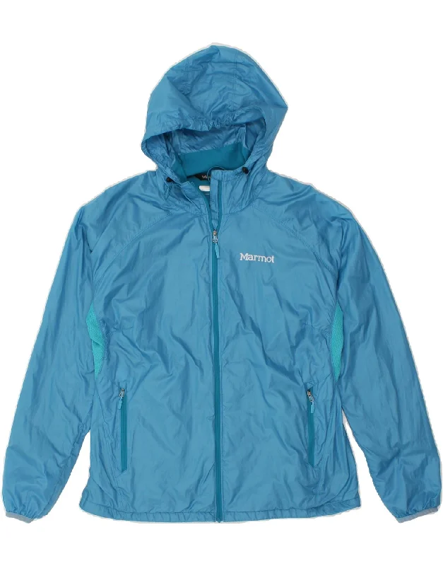 Stylish Outerwear Clothing For Women MARMOT Womens Hooded Rain Jacket UK 16 Large Blue Nylon Stylish Outerwear Clothing For Women MARMOT Womens Hooded Rain Jacket UK 16 Large Blue Nylon
