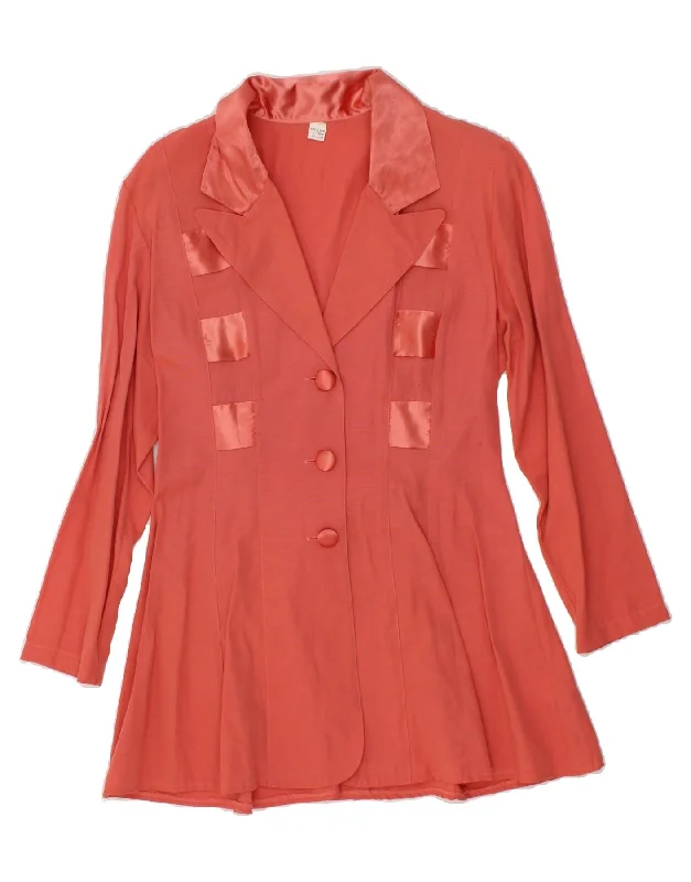 Women's Comfy Loungewear Outfit VINTAGE Womens Longline 3 Button Blazer Jacket IT 42/44 Medium Pink Women's Comfy Loungewear Outfit VINTAGE Womens Longline 3 Button Blazer Jacket IT 42/44 Medium Pink