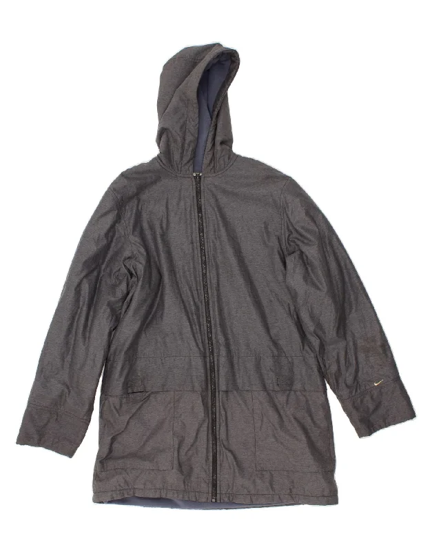 Women Fashion NIKE Womens Hooded Rain Jacket US 12/14 Large Grey Nylon