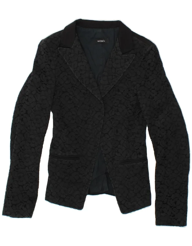 Holiday Discount MAX & CO. Womens Abstract Pattern Blazer Jacket UK 12 Medium Black