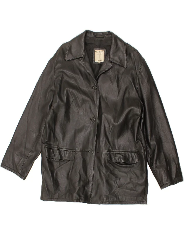 Women's Sporty Chic Clothes CONBIPEL Womens Leather Coat IT 44 Medium Black Leather