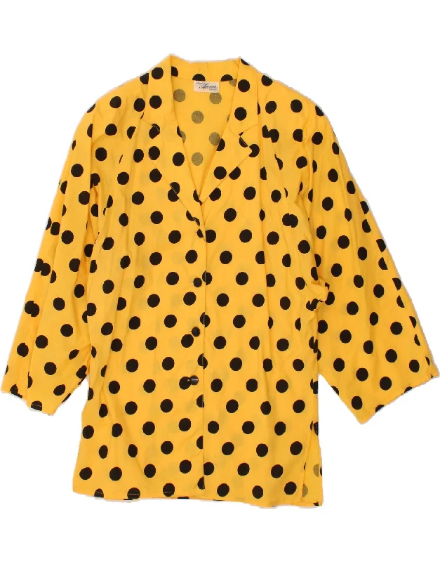 Feminine Dresses for Women in Bold Prints VINTAGE Womens Longline 4 Button Blazer Jacket UK 14 Medium Yellow