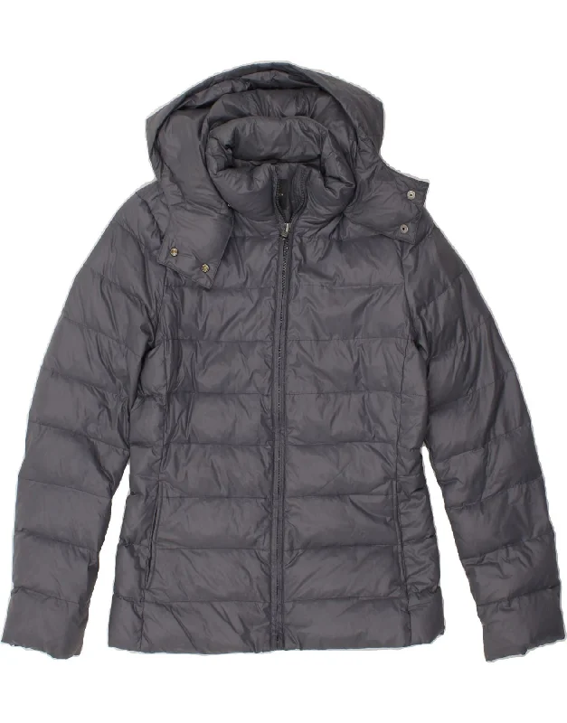 Women's Sporty Clothes BENETTON Womens Hooded Padded Jacket UK 10 Small Grey