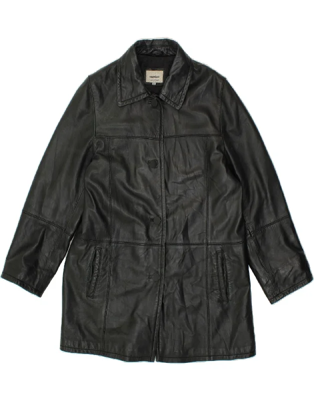 Fashion-forward Women's Clothing CONBIPEL Womens Leather Coat IT 44 Medium Black Leather Fashion-forward Women's Clothing CONBIPEL Womens Leather Coat IT 44 Medium Black Leather