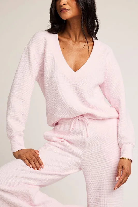 Big Savings On Trendy Styles Waffle Knit Deep V in Puff