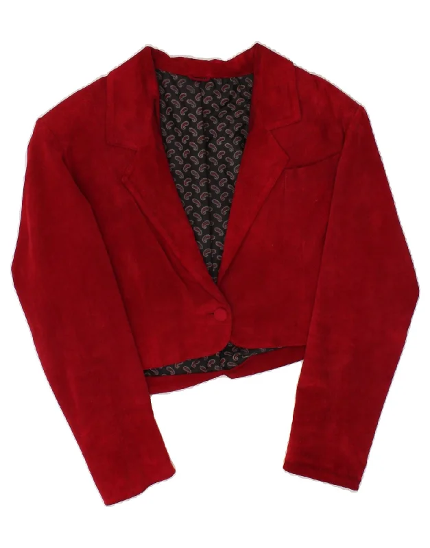 Affordable Women's Clothes VINTAGE Womens 1 Button Blazer Jacket UK 12 Medium Red