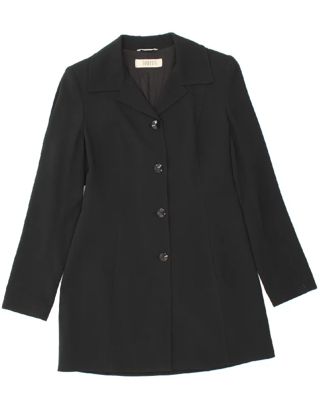 Women's Party Clothes MOMENTI Womens Overcoat IT 44 Medium Black Acetate