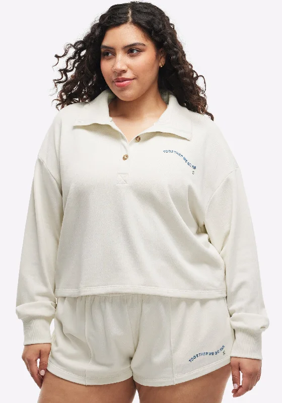 Limited Styles French Terry Button Mock Neck