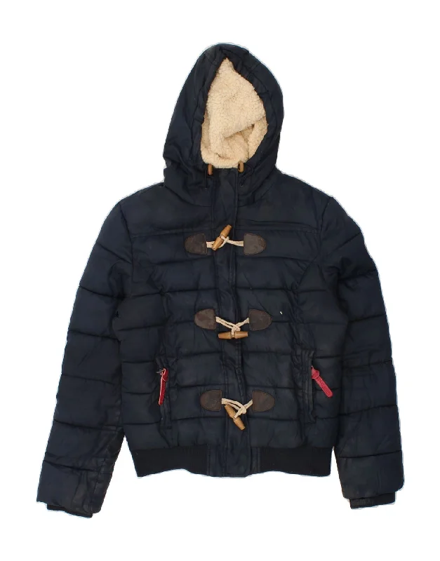 Workwear Fashion for Women SUPERDRY Womens Hooded Duffle Padded Jacket UK 16 Large Navy Blue Workwear Fashion for Women SUPERDRY Womens Hooded Duffle Padded Jacket UK 16 Large Navy Blue