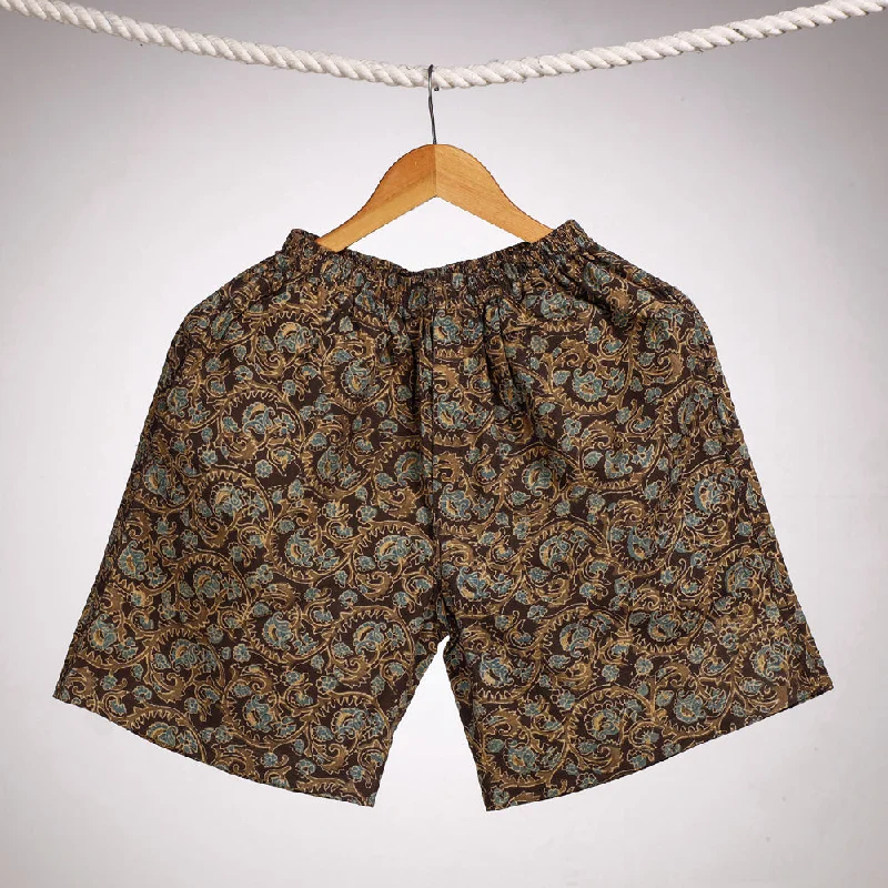 Women's Stylish Outerwear Brown - Ajrakh Block Printing Cotton Unisex Boxer/Shorts