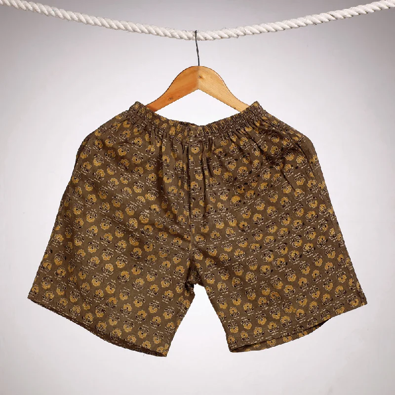 Women's Clothing for Every Season and Trend Brown - Ajrakh Block Printing Cotton Unisex Boxer/Shorts