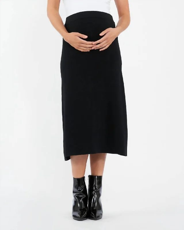 Everyday Fashion A-Line Knit Skirt In Black