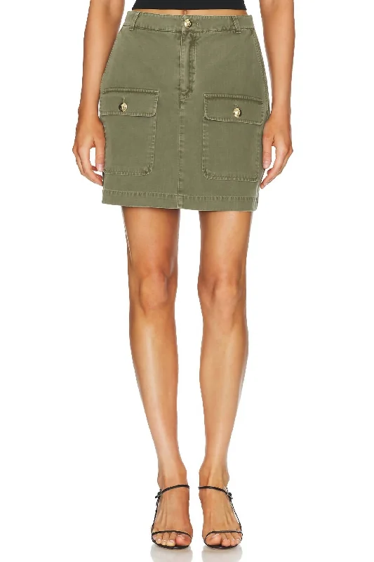 Premium Fabrics Aliza Skirt In Army Green