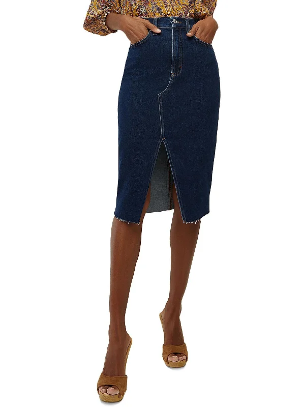 Vintage Fashion Breves Womens Denim Midi Skirt