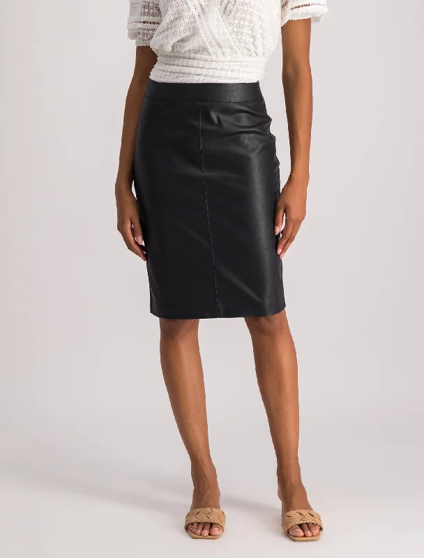 Women's Elegant Garments Carla Vegan Leather Midi Skirt